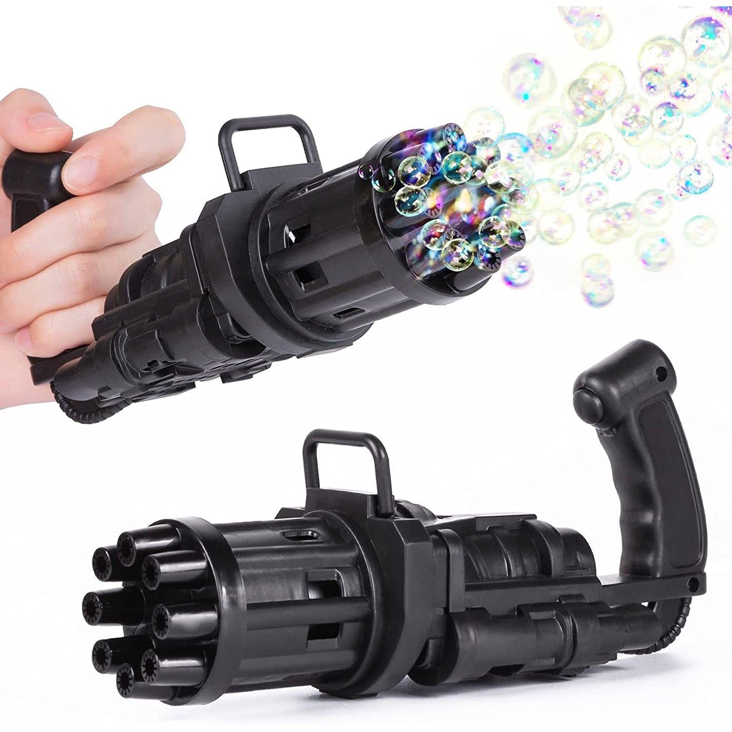 8 Hole Battery Operated Bubbles Gun Toys for Boys and Girls (1 Piece) - Outdoor Playtime Fun | Evergreen Mart