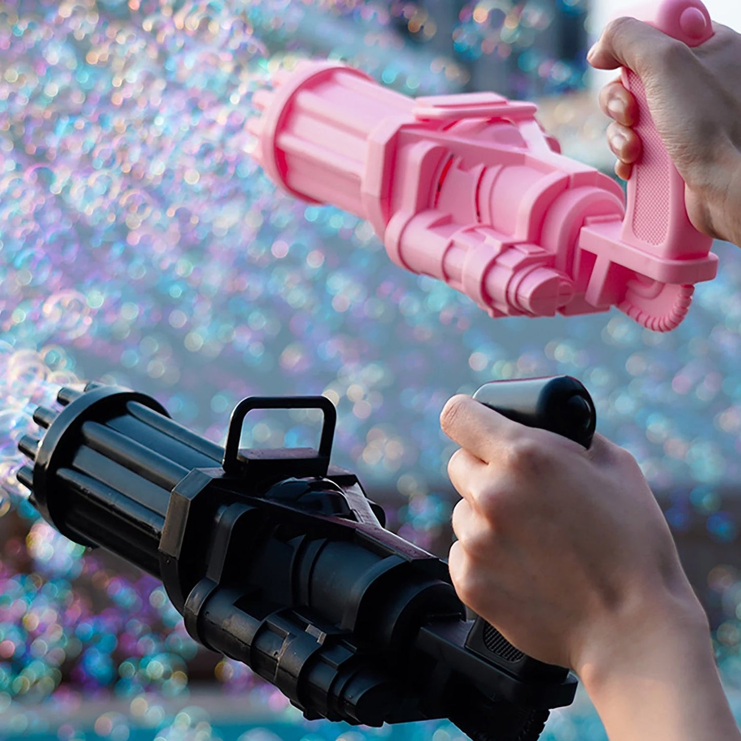 8 Hole Battery Operated Bubbles Gun Toys for Boys and Girls (1 Piece) - Outdoor Playtime Fun | Evergreen Mart