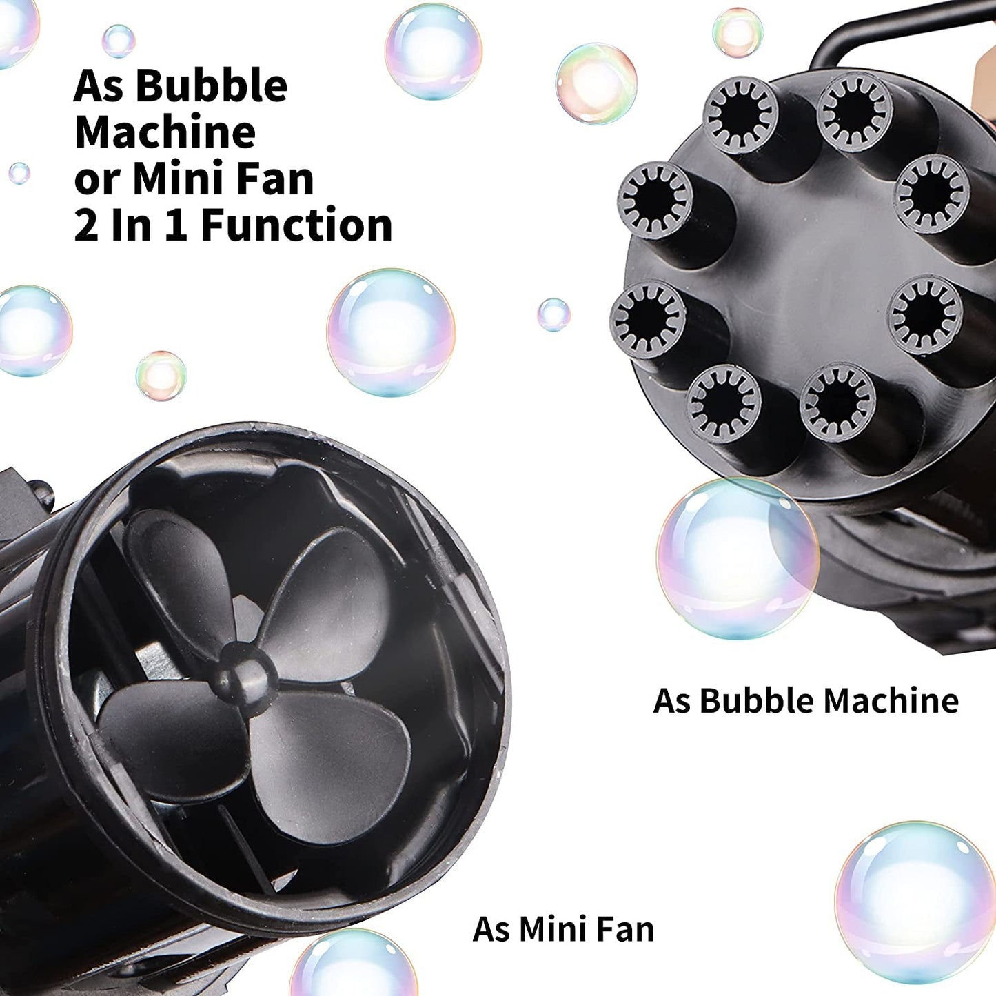 8 Hole Battery Operated Bubbles Gun Toys for Boys and Girls (1 Piece) - Outdoor Playtime Fun | Evergreen Mart