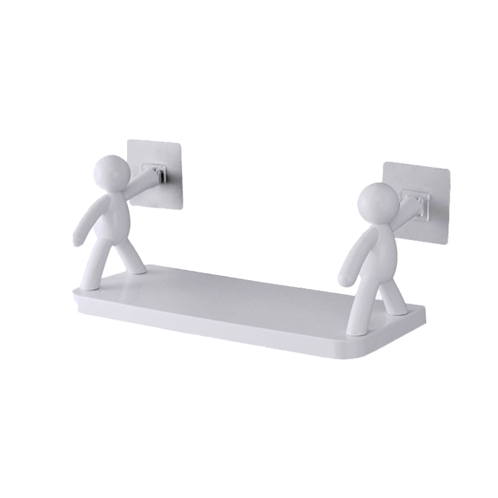 Premium ABS Plastic Wall Mounted Floating Shelf Racks (No Drilling - Shelf Adhesive) | Space-Saving Bathroom Accessories | Evergreen Mart