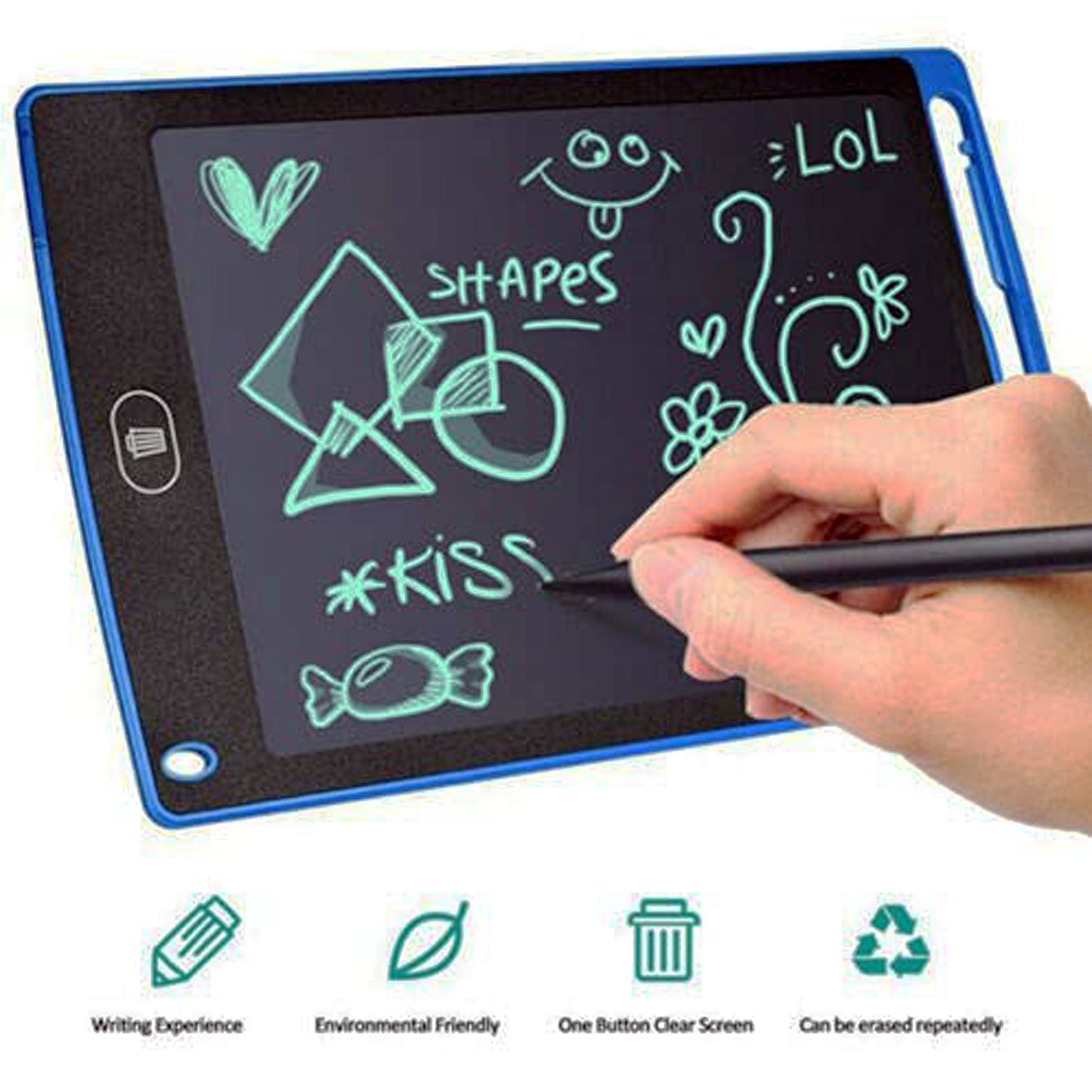 LCD Writing Tablet 8.5 Inch E-Note Pad - Kids Drawing Pad, Doodle Board, Learning Gift for 3-6 Years Old (Random Color) | Evergreen Mart