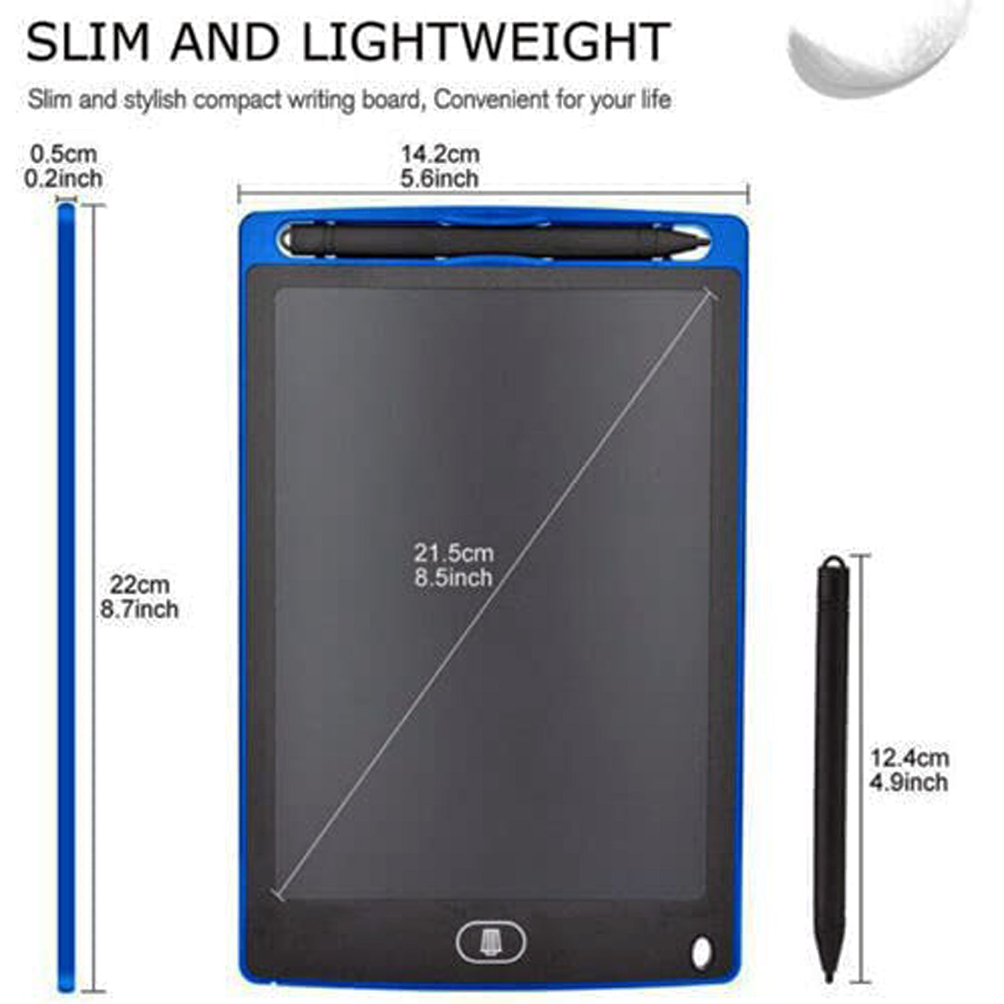 LCD Writing Tablet 8.5 Inch E-Note Pad - Kids Drawing Pad, Doodle Board, Learning Gift for 3-6 Years Old (Random Color) | Evergreen Mart