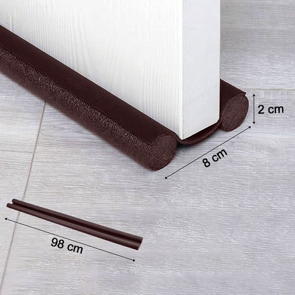 Pack of 4 Brown Door Seal Twin Draught Draft Guards - Energy Saver, 98 cm (39 inches) | Evergreen Mart