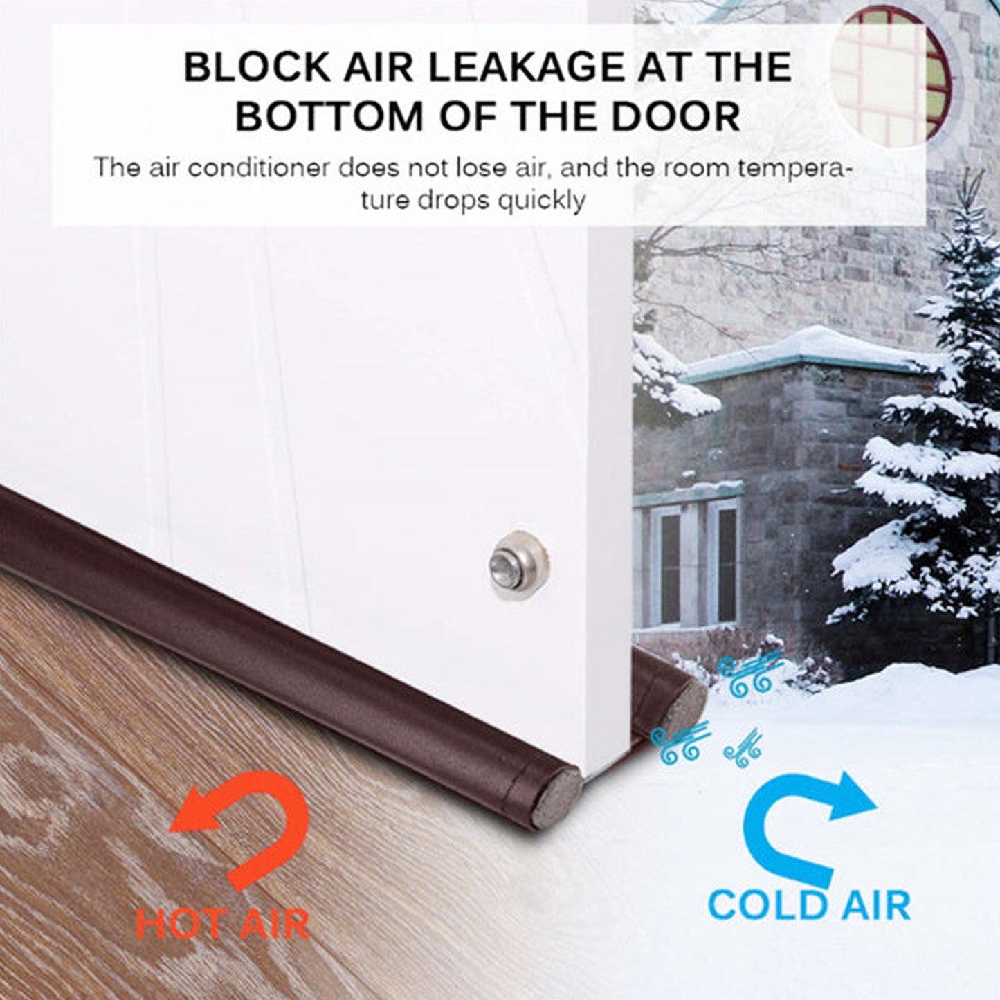 Pack of 4 Brown Door Seal Twin Draught Draft Guards - Energy Saver, 98 cm (39 inches) | Evergreen Mart