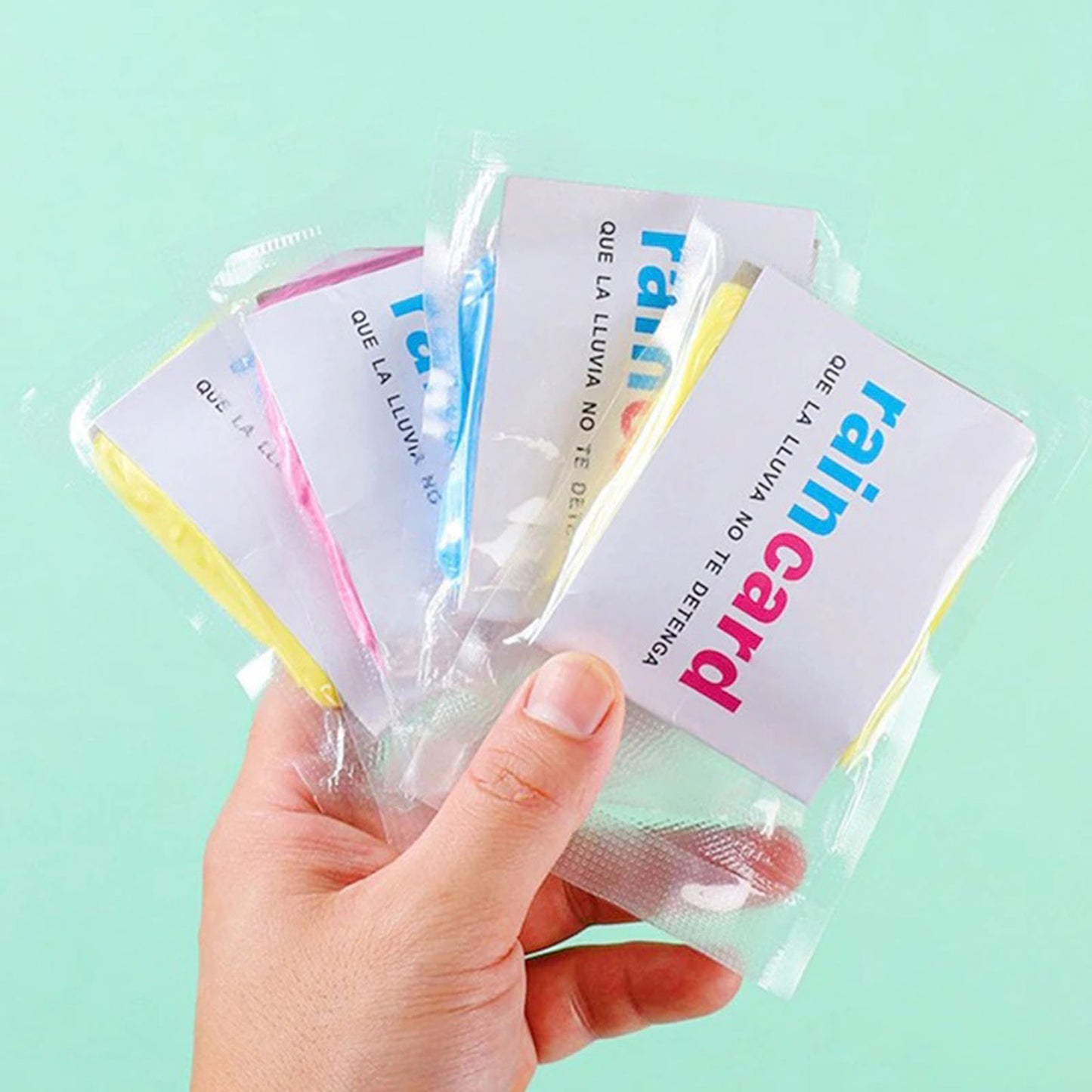 Disposable Pocket Size Easy to Carry Raincoat Pack of 5 Rain Cards - Stay Dry on the Go | Evergreen Mart