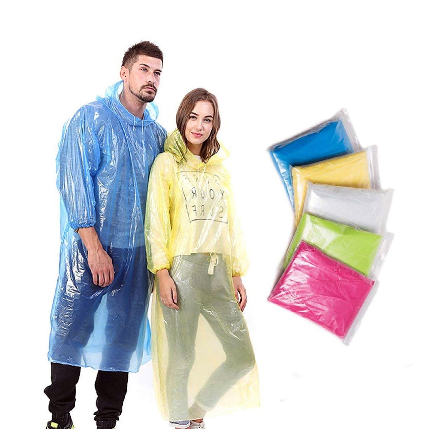 Disposable Pocket Size Easy to Carry Raincoat Pack of 5 Rain Cards - Stay Dry on the Go | Evergreen Mart